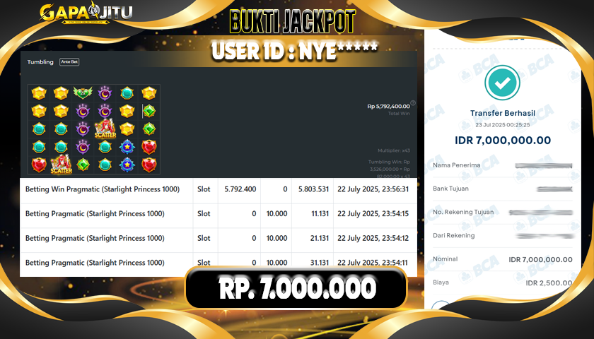 GAPAIJITU JACKPOT LIVEGAME (TOTOMACAU 5D) Rp.5.500.000.,- LUNAS